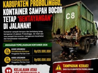 Anggaran Ratusan Juta Mengucur ke DLH Kabupaten Probolinggo, Kontainer Sampah Bocor Tetap 'Gentayangan' di Jalanan Probolinggo