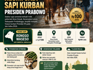 Sapi Seberat 1,2 Ton Asal Probolinggo Resmi Jadi Sapi Kurban Presiden Prabowo
